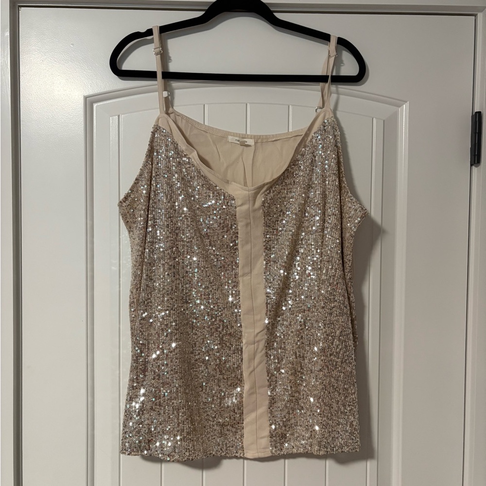 Maurices Gold Sequin Spaghetti Strap Camisole